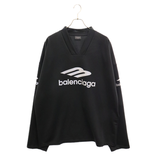 バレンシアガ(Balenciaga)のBALENCIAGA バレンシアガ 24SS 3B SPORTS ICON SKI ロゴプリント ロングスリーブ長袖Tシャツ TPVQ5-779988 ブラック(Tシャツ/カットソー(七分/長袖))