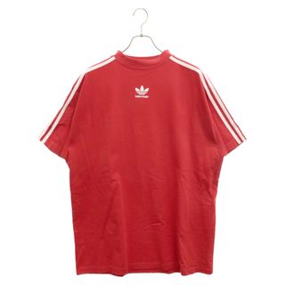 バレンシアガ(Balenciaga)のBALENCIAGA バレンシアガ 23SS×ADIDAS 3ストライプトレフォイルロゴ オーバーサイズ半袖Tシャツ 739101 TNVA6 レッド(Tシャツ/カットソー(半袖/袖なし))