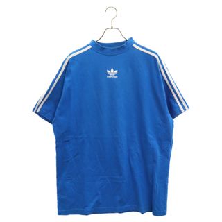 バレンシアガ(Balenciaga)のBALENCIAGA バレンシアガ 23SS×ADIDAS 3ストライプトレフォイルロゴ オーバーサイズ半袖Tシャツ 739101 TNVA6 ブルー(Tシャツ/カットソー(半袖/袖なし))