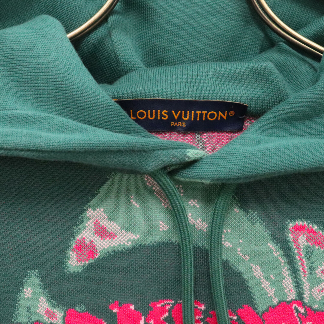 LOUIS VUITTON(ルイヴィトン)のLOUIS VUITTON ルイヴィトン 23AW Graphic Cotton Hoodie 1ABJ31 グラフィックデザイン コットンフーディー プルオーバーパーカー グリーン/ピンク メンズのトップス(パーカー)の商品写真