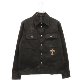 クロムハーツ(Chrome Hearts)のCHROME HEARTS クロムハーツ WORKDOG/ワークドッグ クロスパッチ付きデニムワークドッグブルゾン ジャケット ブラック M(Gジャン/デニムジャケット)