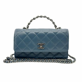 シャネル(CHANEL)のシャネル CHANEL ハンドバッグ 斜め掛けショルダーバッグ マトラッセ レザー/メタル グレーブルー/シルバー レディース 送料無料【中古】 z0312(ハンドバッグ)