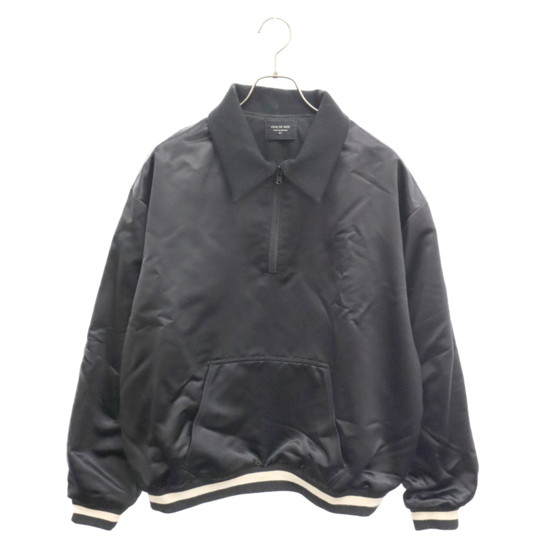 FEAR OF GOD(フィアオブゴッド)のFEAR OF GOD フィアオブゴッド 5TH COLLECTION SATIN HALF ZIP COACHES JACKET サテン ハーフジップ コーチジャケット ブラック FEA-5C-17-NPJKT レディースのジャケット/アウター(その他)の商品写真