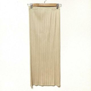 プリーツプリーズイッセイミヤケ(PLEATS PLEASE ISSEY MIYAKE)のPLEATS PLEASE(プリーツプリーズ) ロングスカート サイズ1 S レディース美品  - ライトイエロー プリーツ/ウエストゴム ポリエステル(ロングスカート)