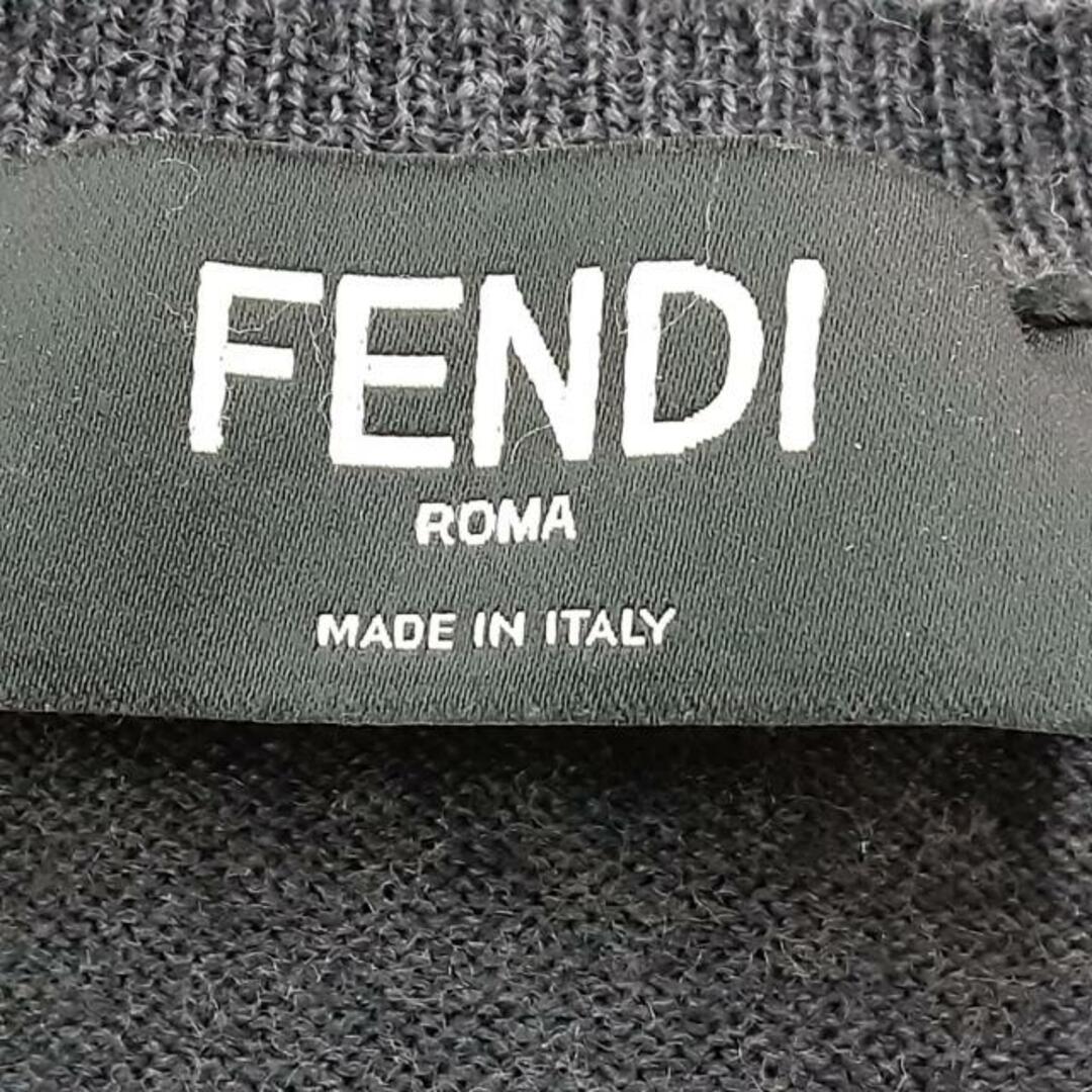 FENDI(フェンディ)のFENDI(フェンディ) 長袖セーター サイズ44 S メンズ美品  - ダークグレー×イエロー×黒 クルーネック メンズのトップス(ニット/セーター)の商品写真