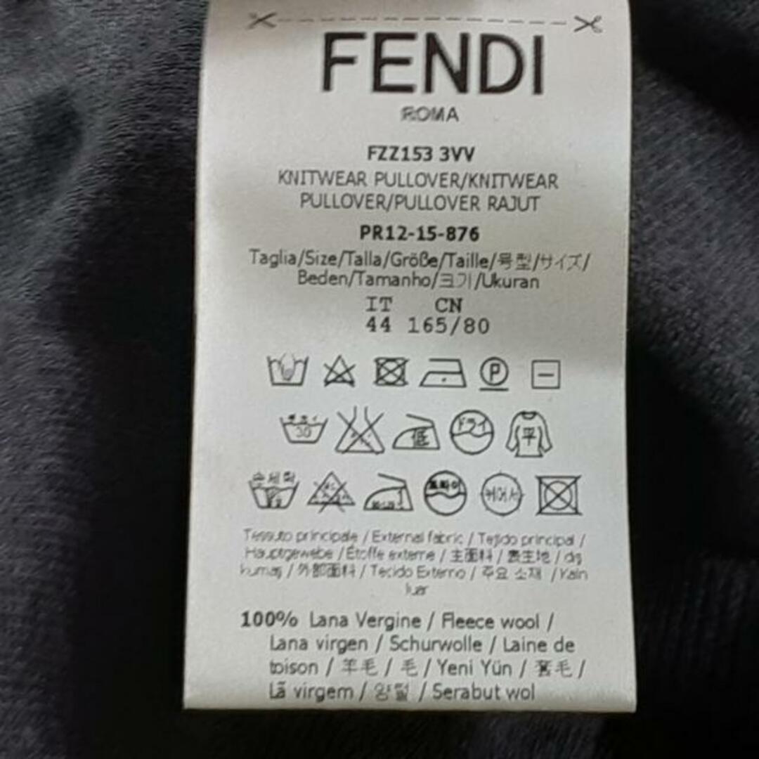 FENDI(フェンディ)のFENDI(フェンディ) 長袖セーター サイズ44 S メンズ美品  - ダークグレー×イエロー×黒 クルーネック メンズのトップス(ニット/セーター)の商品写真