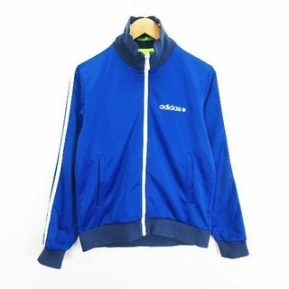 アディダス(adidas)のアディダス ジャージ ジャケット 長袖 ジップアップ ライン ロゴ M ブルー(その他)