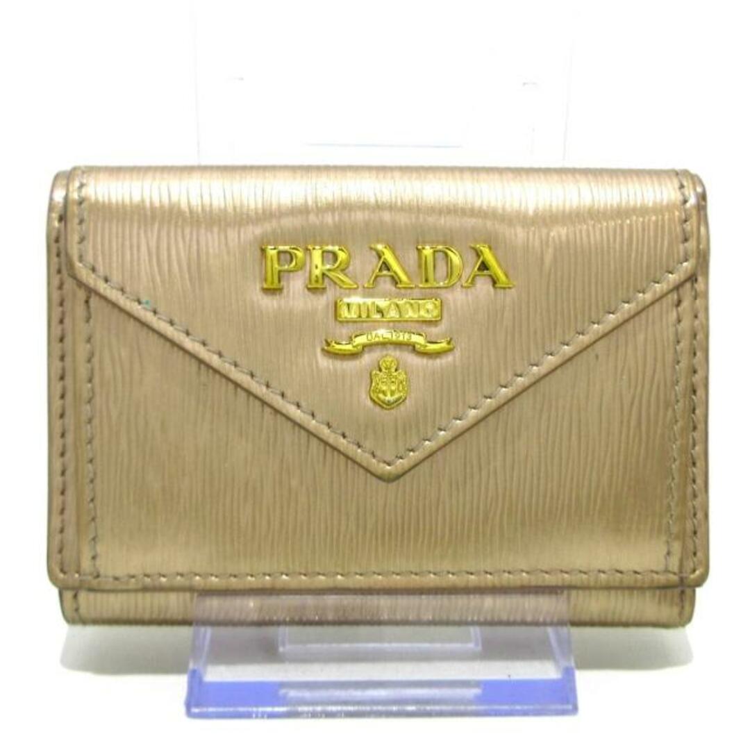 PRADA(プラダ)のPRADA(プラダ) 3つ折り財布 - 1MH021 ピンクゴールド ヴィッテロムーブレザー レディースのファッション小物(財布)の商品写真