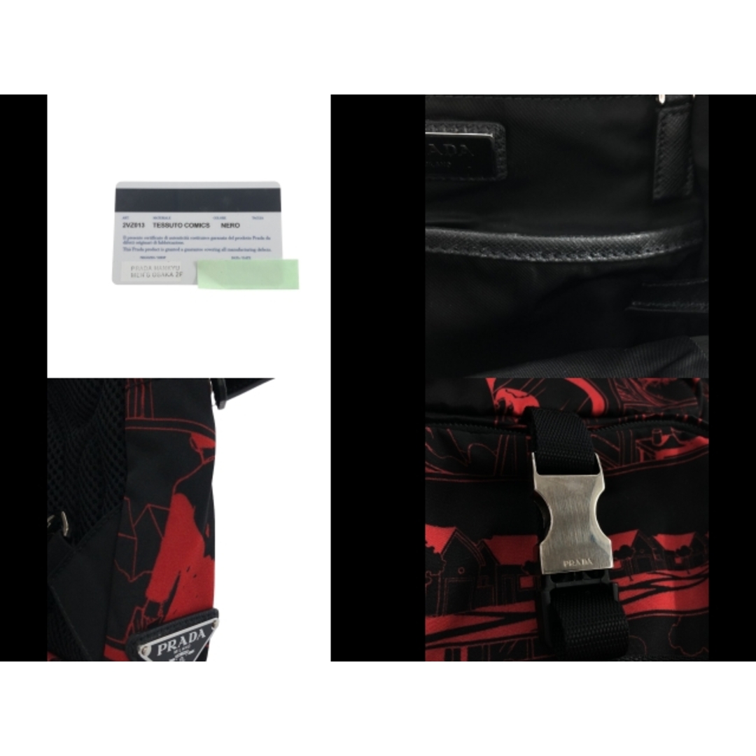 PRADA(プラダ)のPRADA(プラダ) ワンショルダーバッグ美品  - 2VZ013 黒×レッド ナイロン レディースのバッグ(その他)の商品写真