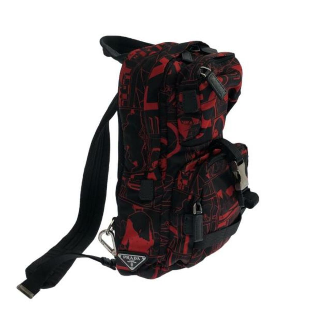 PRADA(プラダ)のPRADA(プラダ) ワンショルダーバッグ美品  - 2VZ013 黒×レッド ナイロン レディースのバッグ(その他)の商品写真