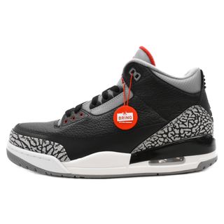 ナイキ(NIKE)のNIKE ナイキ 2011年製 AIR JORDAN 3 RETRO BLACK CEMENT エアジョーダン3 ブラックセメント ミドルカットスニーカー ブラック US10 136064-010(スニーカー)