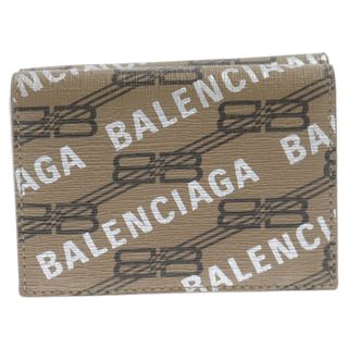 バレンシアガ(Balenciaga)のBALENCIAGA バレンシアガ BB MONOGRAM SIGNATURE MINI BBモノグラムシグネチャーキャッシュミニ コンパクトウォレット 3つ折り財布 ベージュ 594312 2AAH1(折り財布)