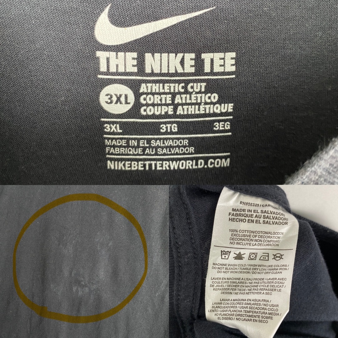 NIKE - 【ナイキ 半袖Tシャツ ビッグロゴ ダークカラー 黒 黄色 古着 