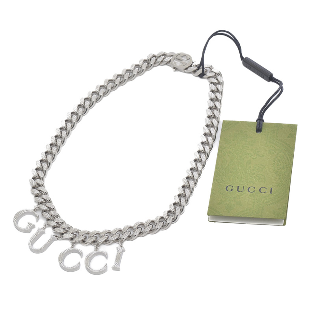 Gucci(グッチ)のグッチ スクリプト ロゴネックレス チョーカー 喜平チェーン シルバー 6757 レディースのアクセサリー(ネックレス)の商品写真