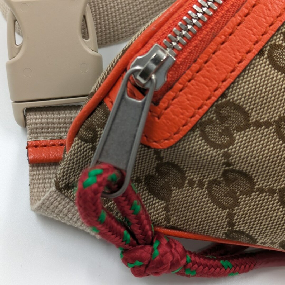 Gucci(グッチ)のグッチ GUCCI ウエストバッグ ノースフェイスコラボ 650299 ベージュ・エボニー×オレンジ キャンバス レディース ボディバッグ レディースのバッグ(ボディバッグ/ウエストポーチ)の商品写真