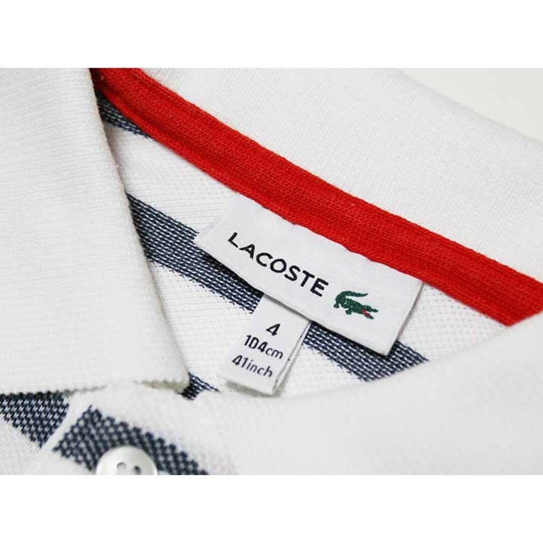 LACOSTE(ラコステ)の‡ラコステ/LACOSTE‡104cm 半袖ポロシャツ 白×紺【中古】子供服 キッズ kids 男の子 夏 206032 tops キッズ/ベビー/マタニティのベビー服(~85cm)(その他)の商品写真