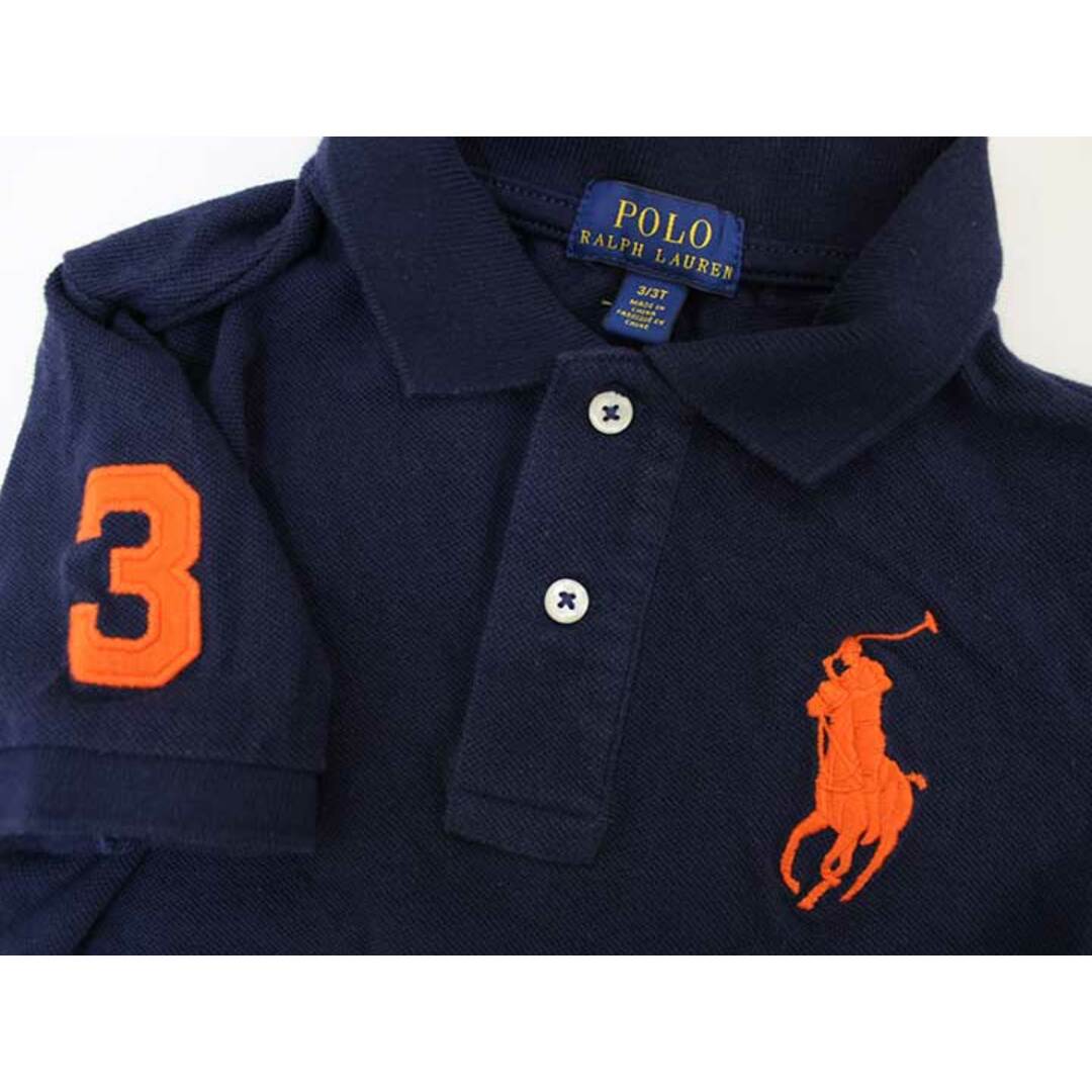 Ralph Lauren(ラルフローレン)の▽ラルフローレン/Ralph Lauren▽100cm 半袖ポロシャツ 紺×オレンジ【中古】子供服 キッズ kids 男の子 夏 625032 tops キッズ/ベビー/マタニティのベビー服(~85cm)(その他)の商品写真