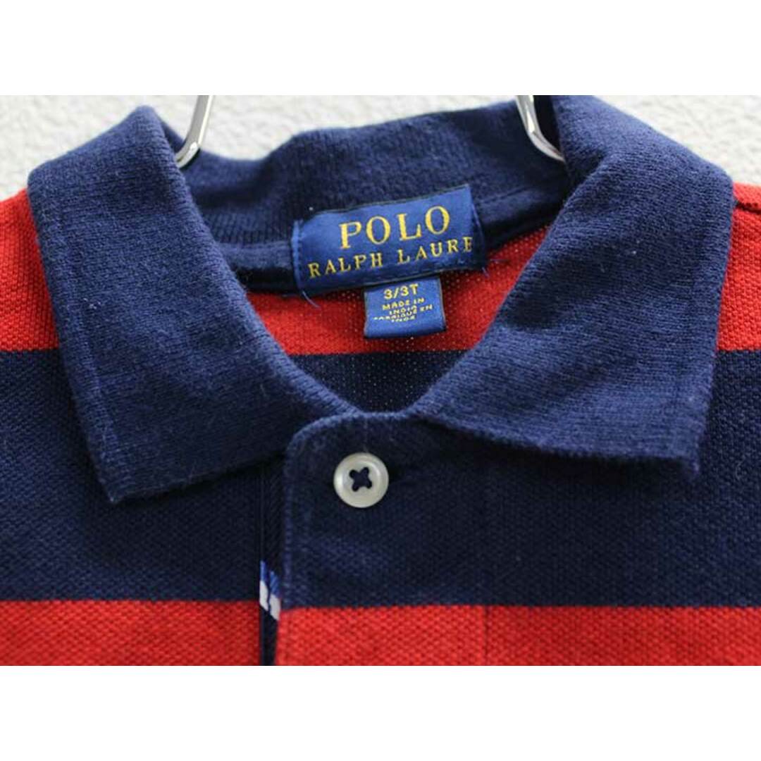 Ralph Lauren(ラルフローレン)の▽ラルフローレン/Ralph Lauren▽100cm 半袖ポロシャツ 赤×紺【中古】子供服 キッズ kids 男の子 夏 507032 tops キッズ/ベビー/マタニティのベビー服(~85cm)(その他)の商品写真