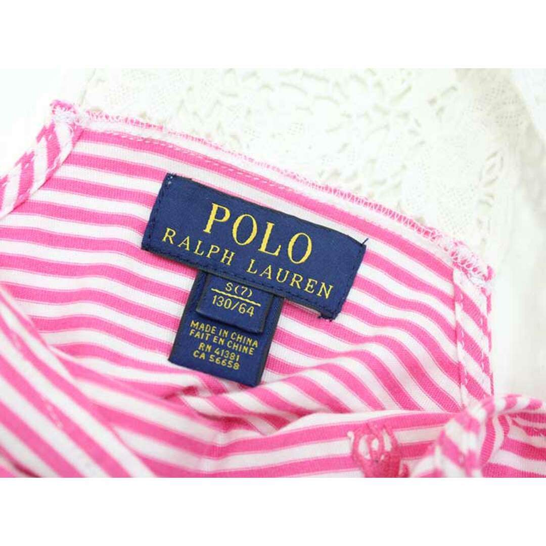 Ralph Lauren(ラルフローレン)の◇ラルフローレン/Ralph Lauren◇130cm キャミソール/ノースリーブカットソー ピンク×白【中古】子供服 キッズ kids 女の子 夏 826032 tops キッズ/ベビー/マタニティのキッズ服女の子用(90cm~)(その他)の商品写真