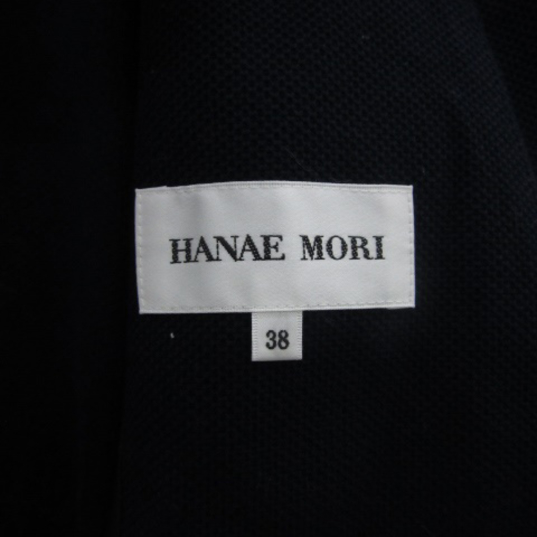 HANAE MORI(ハナエモリ)のハナエモリ ノーカラージャケット ミドル丈 シングルボタン 38 ネイビー 紺 レディースのジャケット/アウター(その他)の商品写真