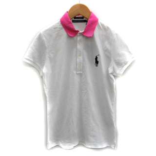 Ralph Lauren - ラルフローレン ゴルフウェア ポロシャツ 半袖 ポロカラー ロゴ S 白 ピンク