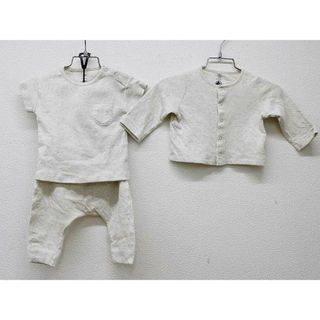 プチバトー(PETIT BATEAU)の【春物 新入荷!】▼プチバトー/PETIT BATEAU▼67cm(6M) 長袖カーディガン×長袖カットソー×ロングパンツセット アイボリー 【中古】 子供服 キッズ kids 男の子 女の子 春秋 tops 113042(カーディガン)