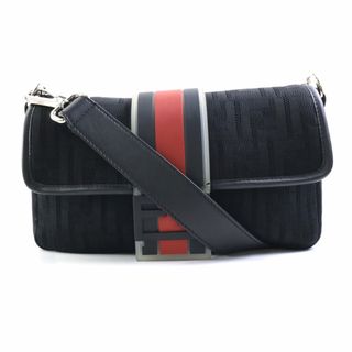 フェンディ(FENDI)のフェンディ FENDI 斜め掛けショルダーバッグ ズッカ バゲット ファブリック/ラバー ブラック/レッド シルバー メンズ 送料無料【中古】 e58341a(ショルダーバッグ)