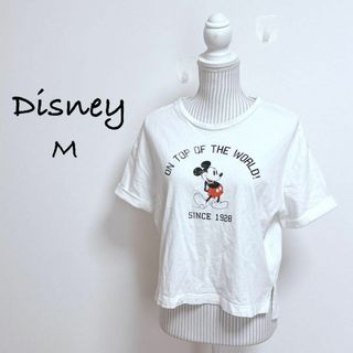 ディズニー(Disney)のディズニー　ミッキーTシャツ【M】ON TOP OF THE WORLD!(Tシャツ(半袖/袖なし))