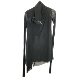 リックオウエンス(Rick Owens)のRick Owens リックオウエンス ニット切替ハイネックシルクロングジャケット ブラック 38 RP 3731(その他)