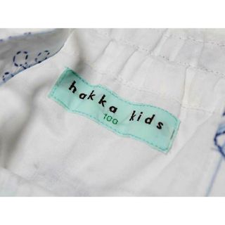 ハッカ(HAKKA)の‡ハッカキッズ/HAKKA kids‡100cm 半袖ワンピース/ノースリーブワンピース/オープンショルダーワンピース 白×ブルー【中古】子供服 キッズ kids 女の子 夏 306032 onepi(ワンピース)