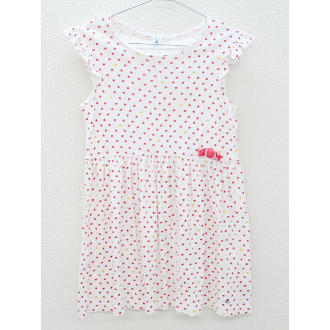 PETIT BATEAU(プチバトー)の◇プチバトー/PETIT BATEAU◇152cm ノースリーブワンピース/半袖ワンピース 白×赤【中古】子供服 キッズ kids ジュニア 女の子 夏 516032 onepi キッズ/ベビー/マタニティのキッズ服女の子用(90cm~)(ワンピース)の商品写真