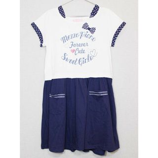 mezzo piano junior - [メゾピアノ/mezzo piano]160cm 半袖ワンピース オフホワイト×紺【中古】子供服 キッズ kids 女の子 夏 106032 onepi