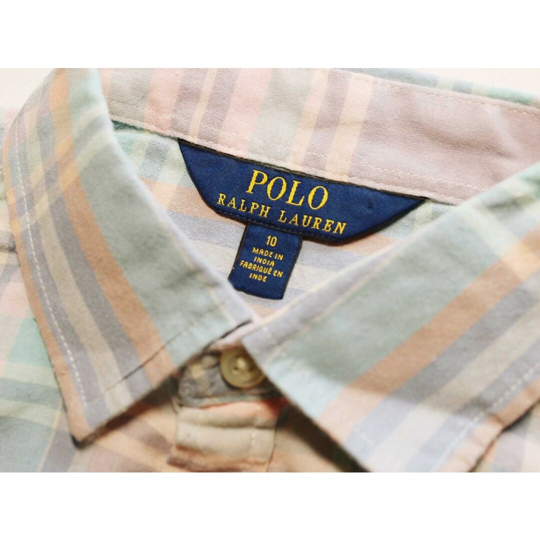 Ralph Lauren(ラルフローレン)の[ラルフローレン/Ralph Lauren]140cm ノースリーブシャツワンピース ブルー×ピンク【中古】子供服 キッズ kids ジュニア 女の子 夏 216032 onepi キッズ/ベビー/マタニティのキッズ服女の子用(90cm~)(ワンピース)の商品写真