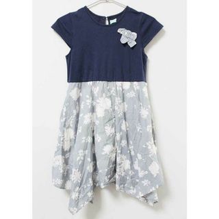 ハッカキッズ(hakka kids)の《ハッカ/HAKKA kids》130cm 半袖ワンピース 紺×白系【中古】子供服 キッズ kids 女の子 夏 206032 onepi(ワンピース)