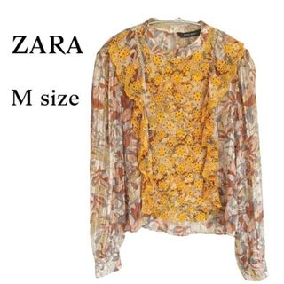 ザラ(ZARA)のZARA ザラ エンブロイダリー カットワーク シアー ブラウス 刺繍 花柄(シャツ/ブラウス(長袖/七分))