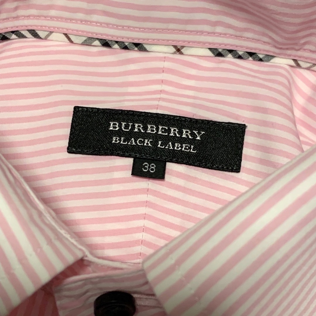 BURBERRY BLACK LABEL(バーバリーブラックレーベル)の美品　バーバリーブラックレーベル　コットンストライプBDドレスシャツ38 メンズのトップス(シャツ)の商品写真