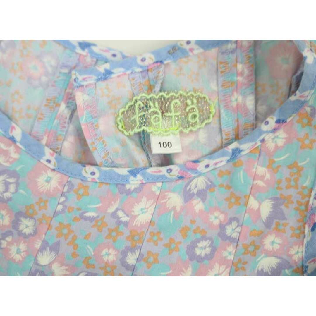 fafa(フェフェ)の▽フェフェ/fafa▽100cm ノースリーブワンピース 紫系【中古】子供服 キッズ kids 女の子 夏 017032 onepi キッズ/ベビー/マタニティのキッズ服女の子用(90cm~)(ワンピース)の商品写真