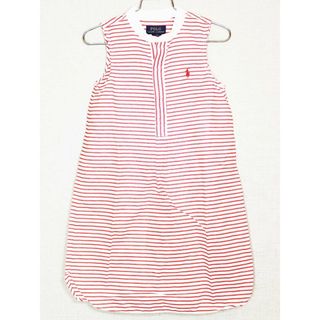 ラルフローレン(Ralph Lauren)の[ラルフローレン/Ralph Lauren]120cm ノースリーブシャツワンピース 白×赤【中古】子供服 キッズ kids 女の子 夏 216032 onepi(ワンピース)