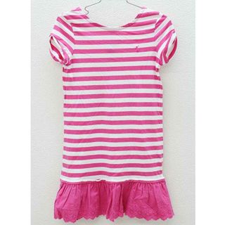 ラルフローレン(Ralph Lauren)の□ラルフローレン/Ralph Lauren□120cm 半袖ワンピース ピンク×白【中古】子供服 キッズ kids 女の子 夏 227022 onepi(ワンピース)