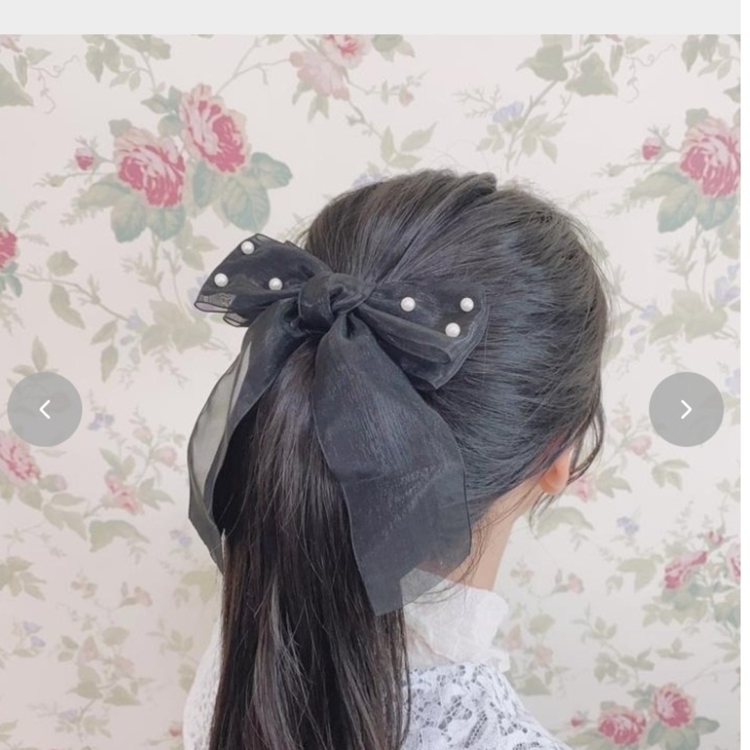 しまむら(シマムラ)のブラック★しまむら maki コラボ ヘアアクセ ヘアピン バレッタ リボン レディースのヘアアクセサリー(バレッタ/ヘアクリップ)の商品写真