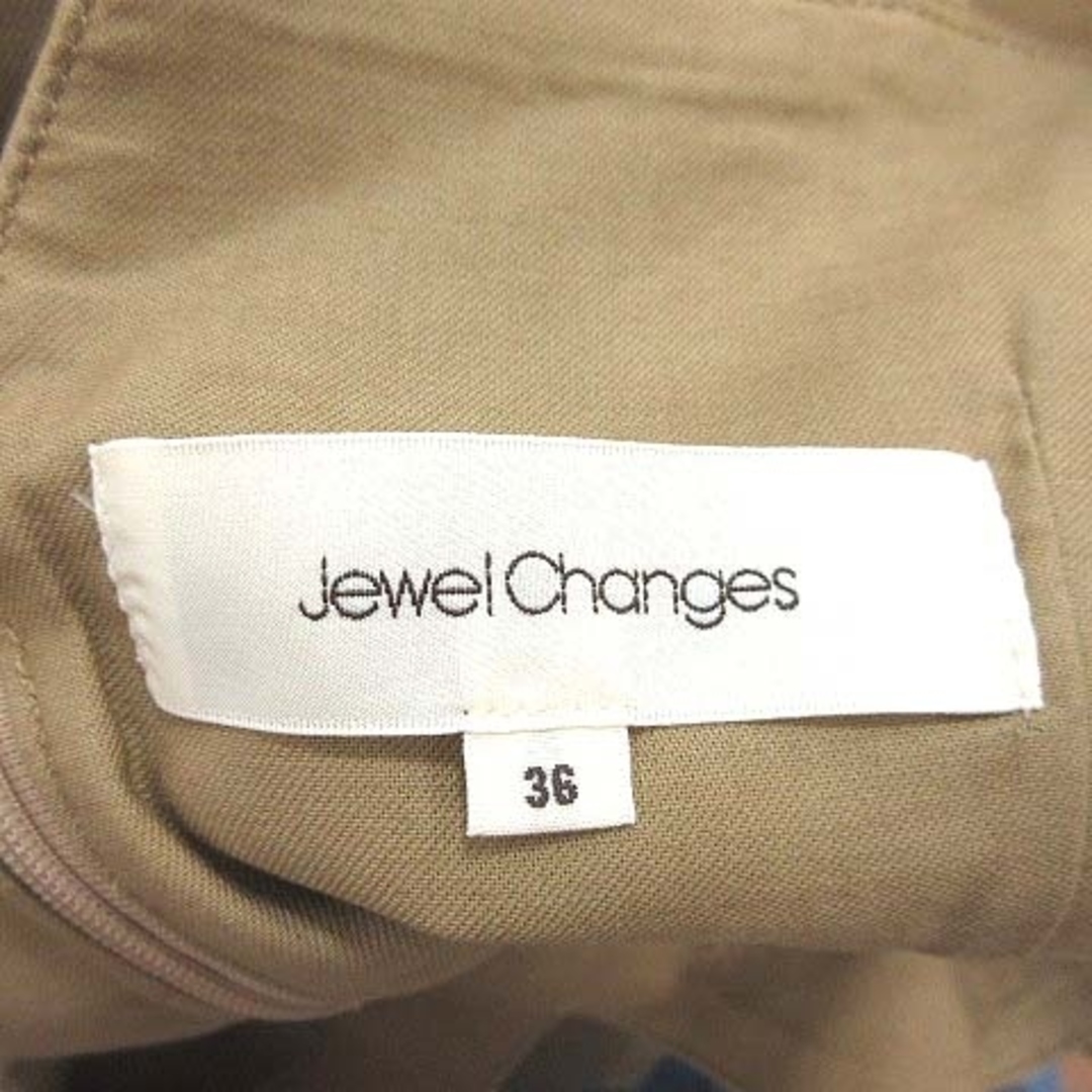 Jewel Changes(ジュエルチェンジズ)のジュエルチェンジズ キャミワンピース ひざ丈 タイト 36 ベージュ ■MO レディースのワンピース(ひざ丈ワンピース)の商品写真