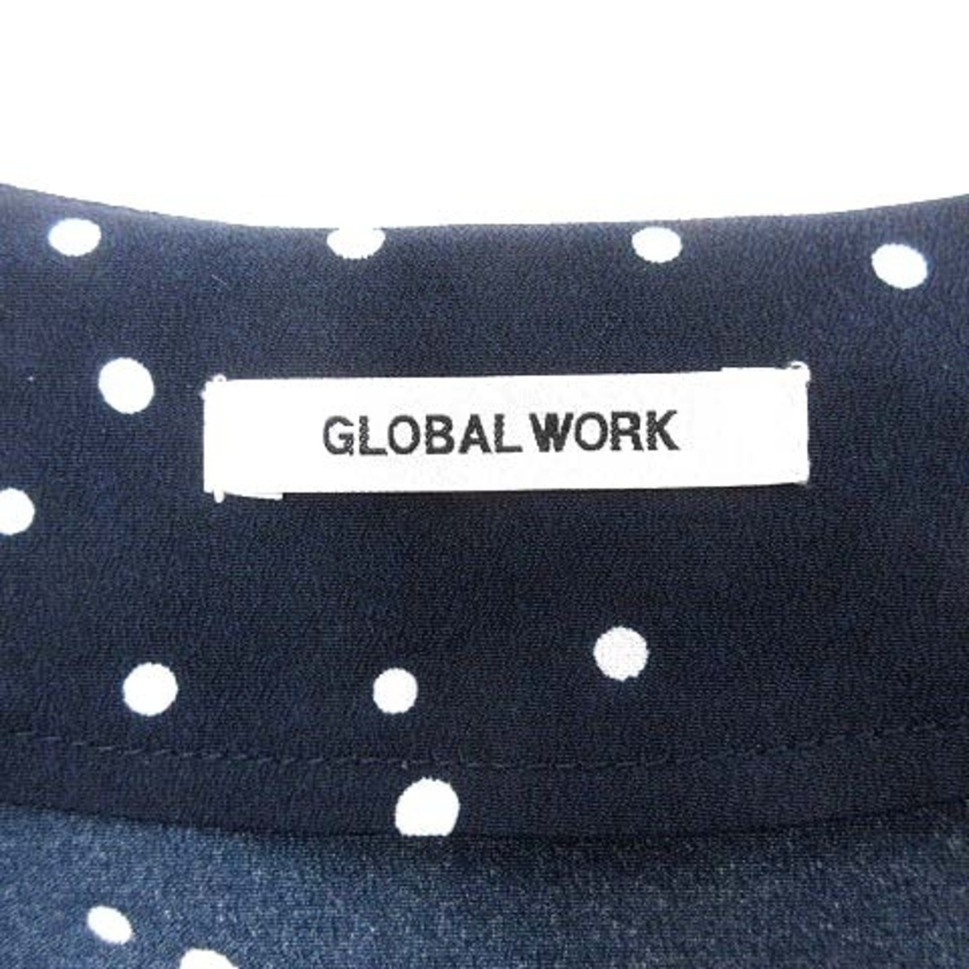 GLOBAL WORK(グローバルワーク)のGLOBAL WORK ワンピース ロング ウエストマーク ドット F 紺 レディースのワンピース(ロングワンピース/マキシワンピース)の商品写真