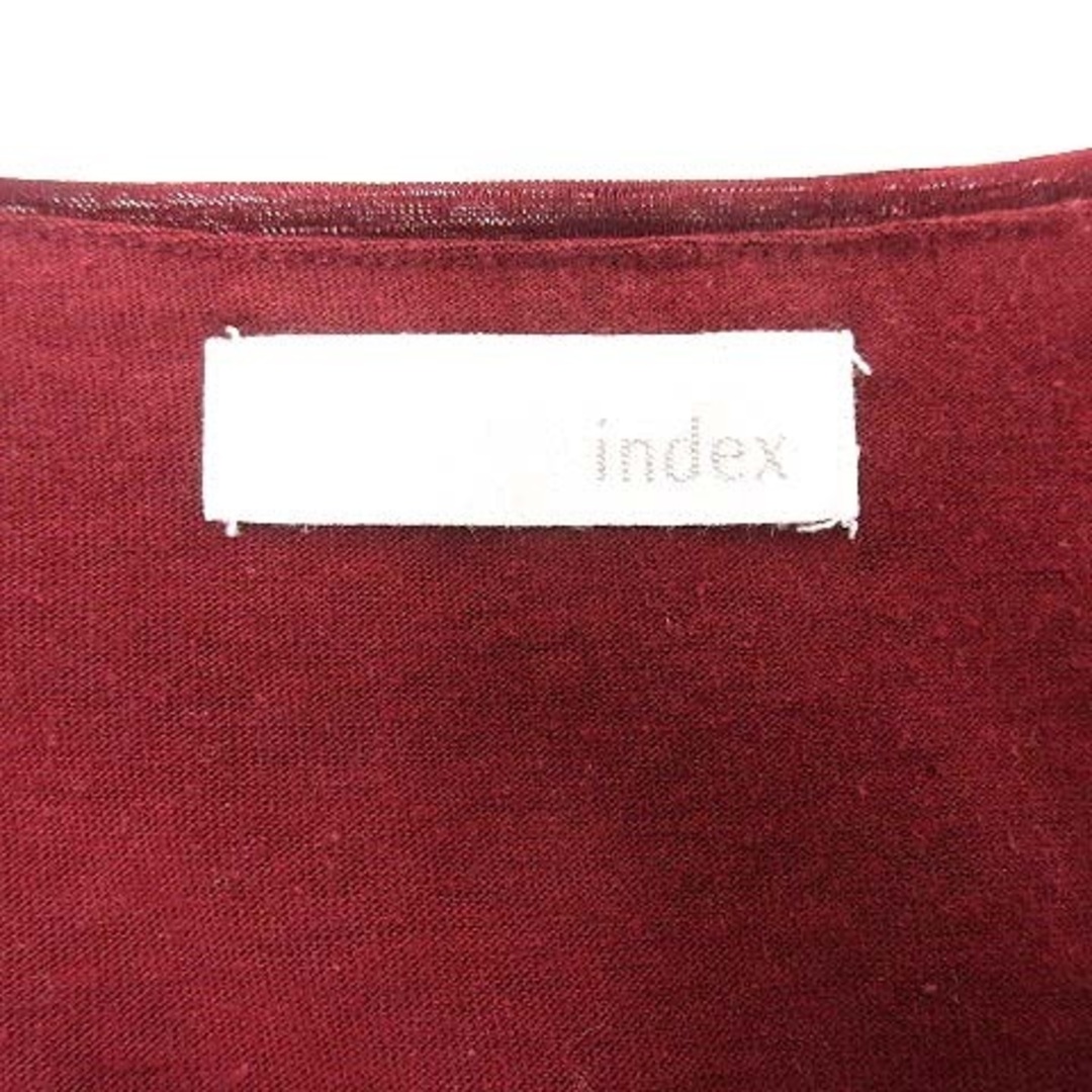 INDEX(インデックス)のインデックス INDEX カットソー Vネック ボーダー 半袖 L 赤 レッド レディースのトップス(カットソー(半袖/袖なし))の商品写真