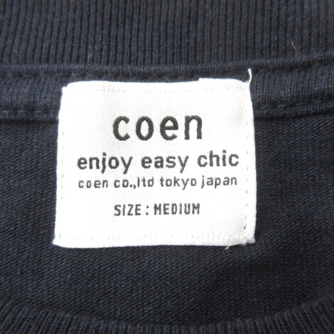 coen(コーエン)のコーエン カットソー Tシャツ クルーネック ワンポイント 半袖 M 紺 メンズのトップス(Tシャツ/カットソー(半袖/袖なし))の商品写真