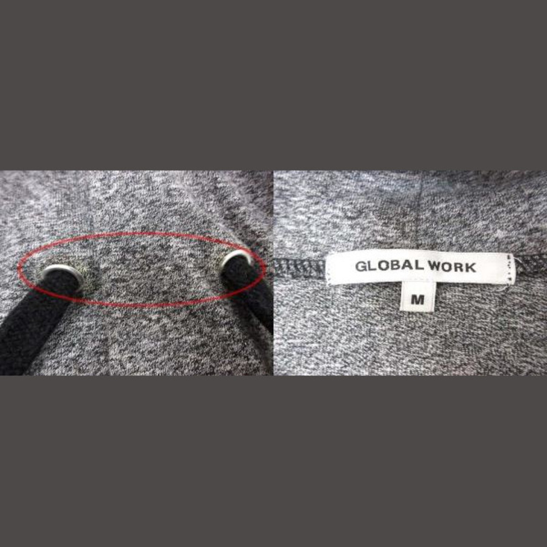 GLOBAL WORK(グローバルワーク)のGLOBAL WORK ワンピース ひざ丈 フード 長袖 M グレー ■MO レディースのワンピース(ひざ丈ワンピース)の商品写真