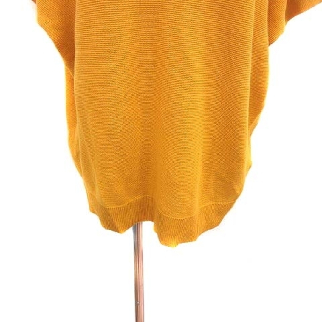AZUL by moussy(アズールバイマウジー)のアズールバイマウジー ニット カットソー 五分袖 S 黄色 マスタード ■MO レディースのトップス(ニット/セーター)の商品写真