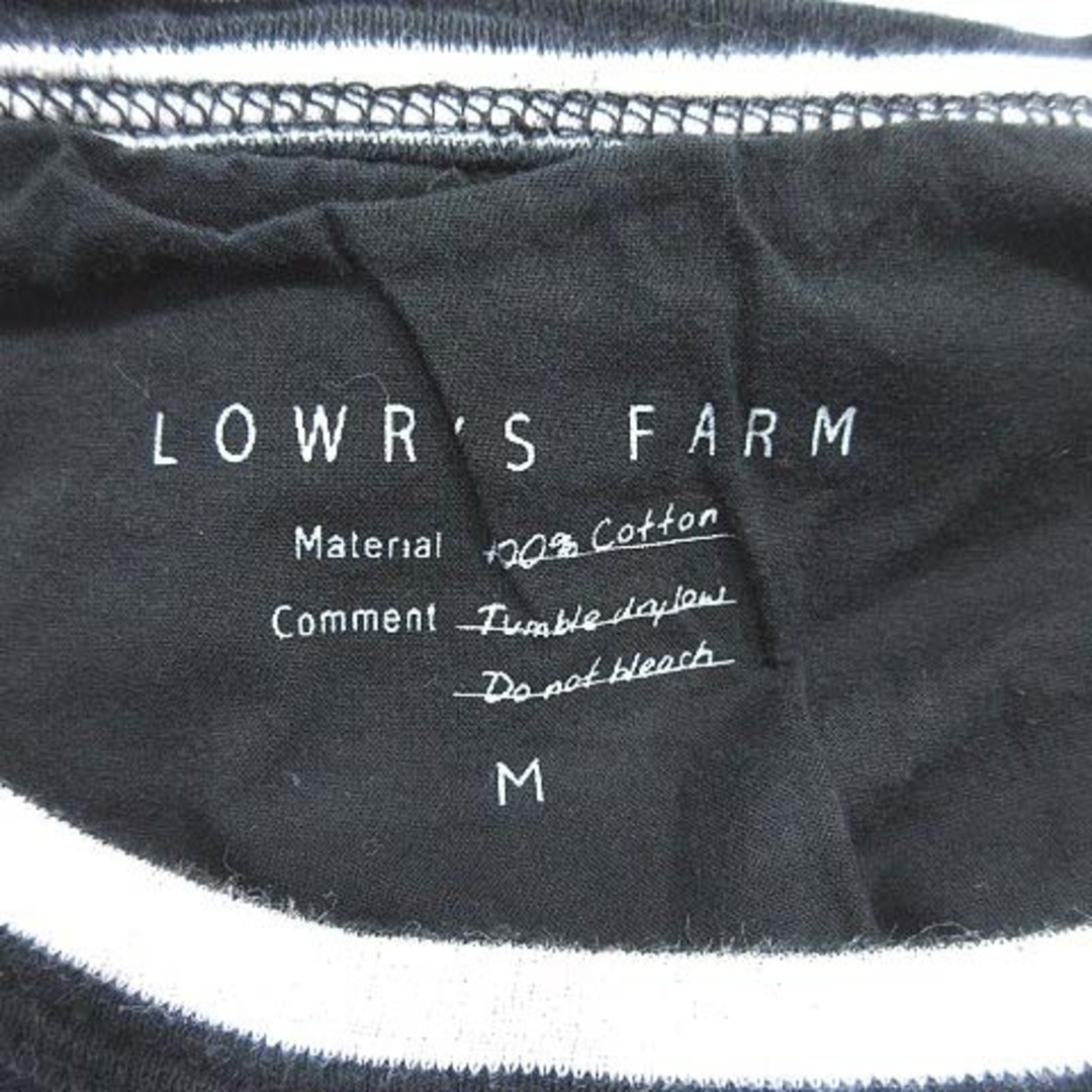 LOWRYS FARM(ローリーズファーム)のローリーズファーム カットソー 七分袖 ボーダー Uネック M 黒 白 ■MO レディースのトップス(その他)の商品写真