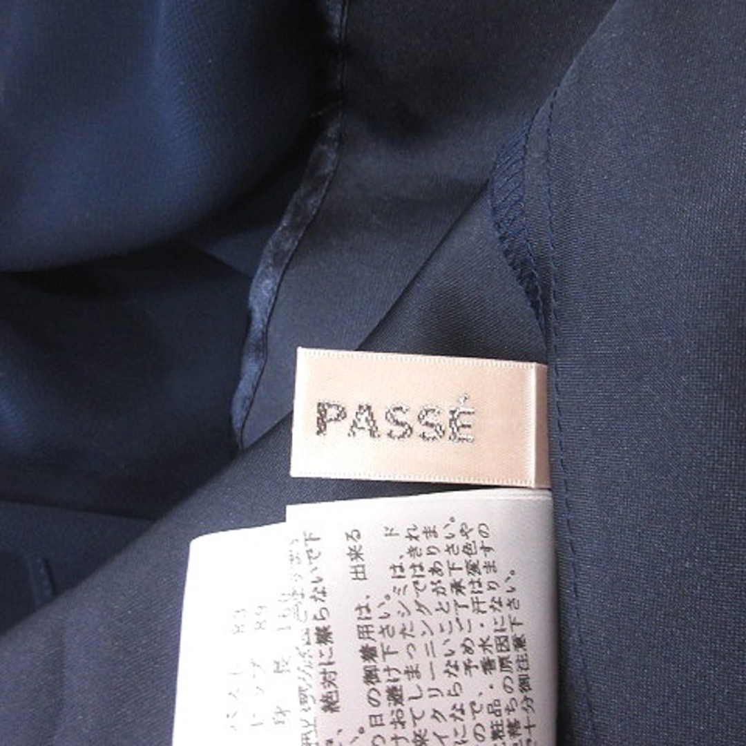 LAISSE PASSE(レッセパッセ)のレッセパッセ ワンピース ひざ丈 シフォン ノースリーブ フリル 38 紺  レディースのワンピース(ひざ丈ワンピース)の商品写真