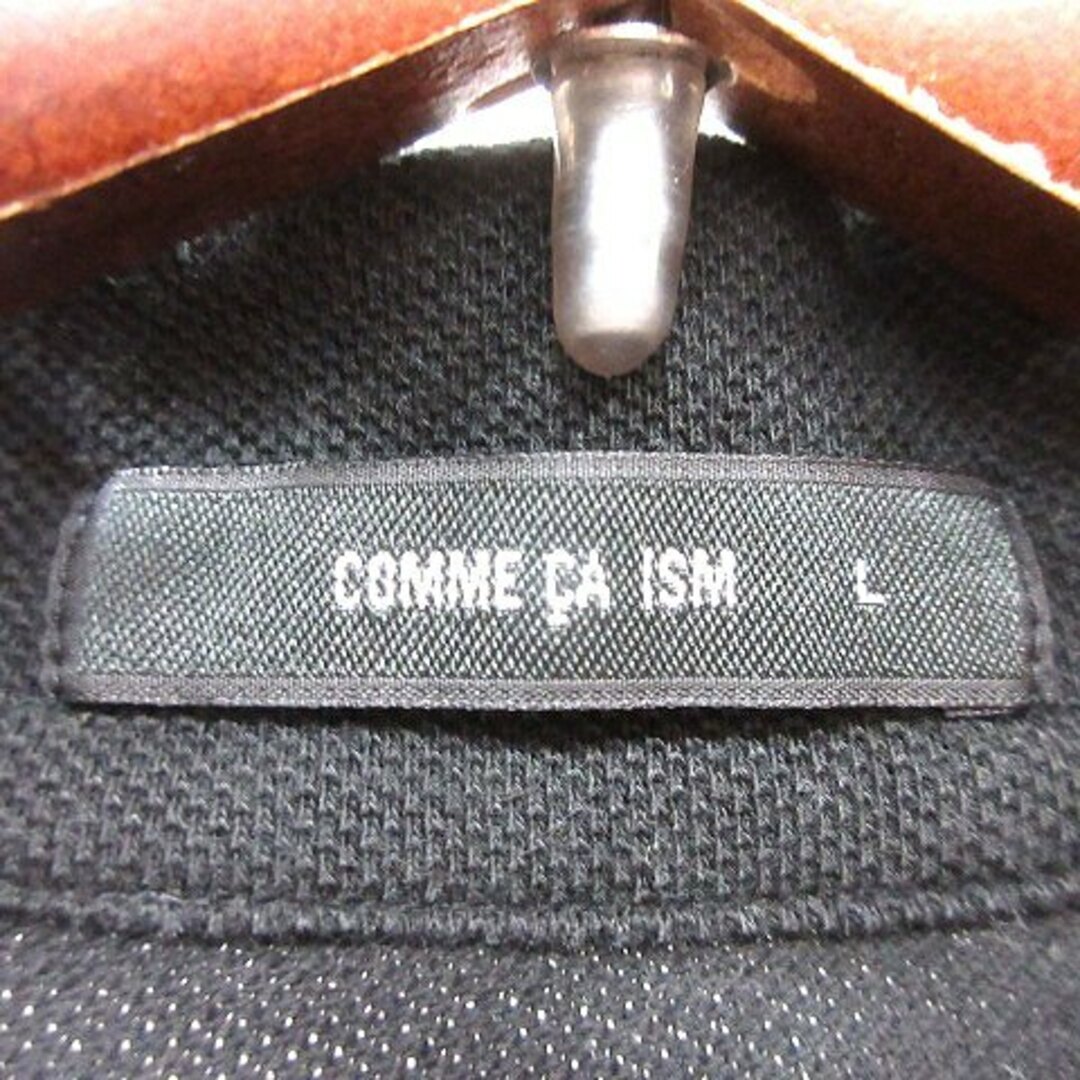 COMME CA ISM(コムサイズム)のコムサイズム ポロシャツ 鹿の子 ライン 半袖 L 黒 ブラック /AU レディースのトップス(ポロシャツ)の商品写真