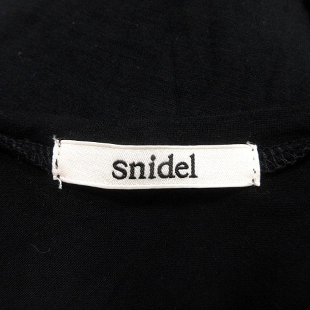 SNIDEL(スナイデル)のスナイデル カットソー ボートネック 切替 パフスリーブ 半袖 F 黒 ブラック レディースのトップス(カットソー(半袖/袖なし))の商品写真